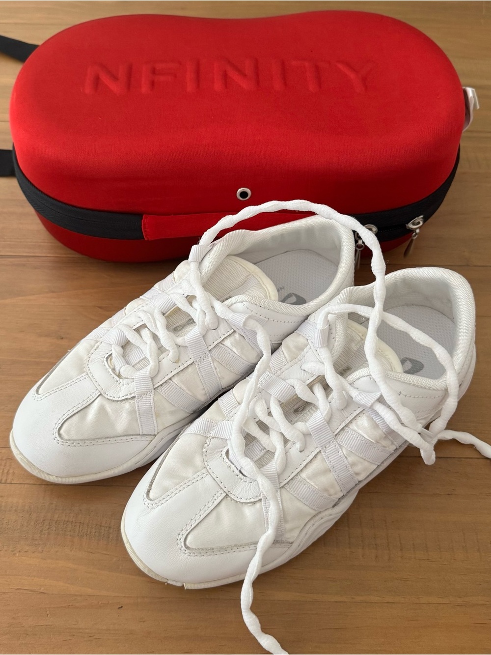 NFINITY Evolution Cheer Shoes with Red Case